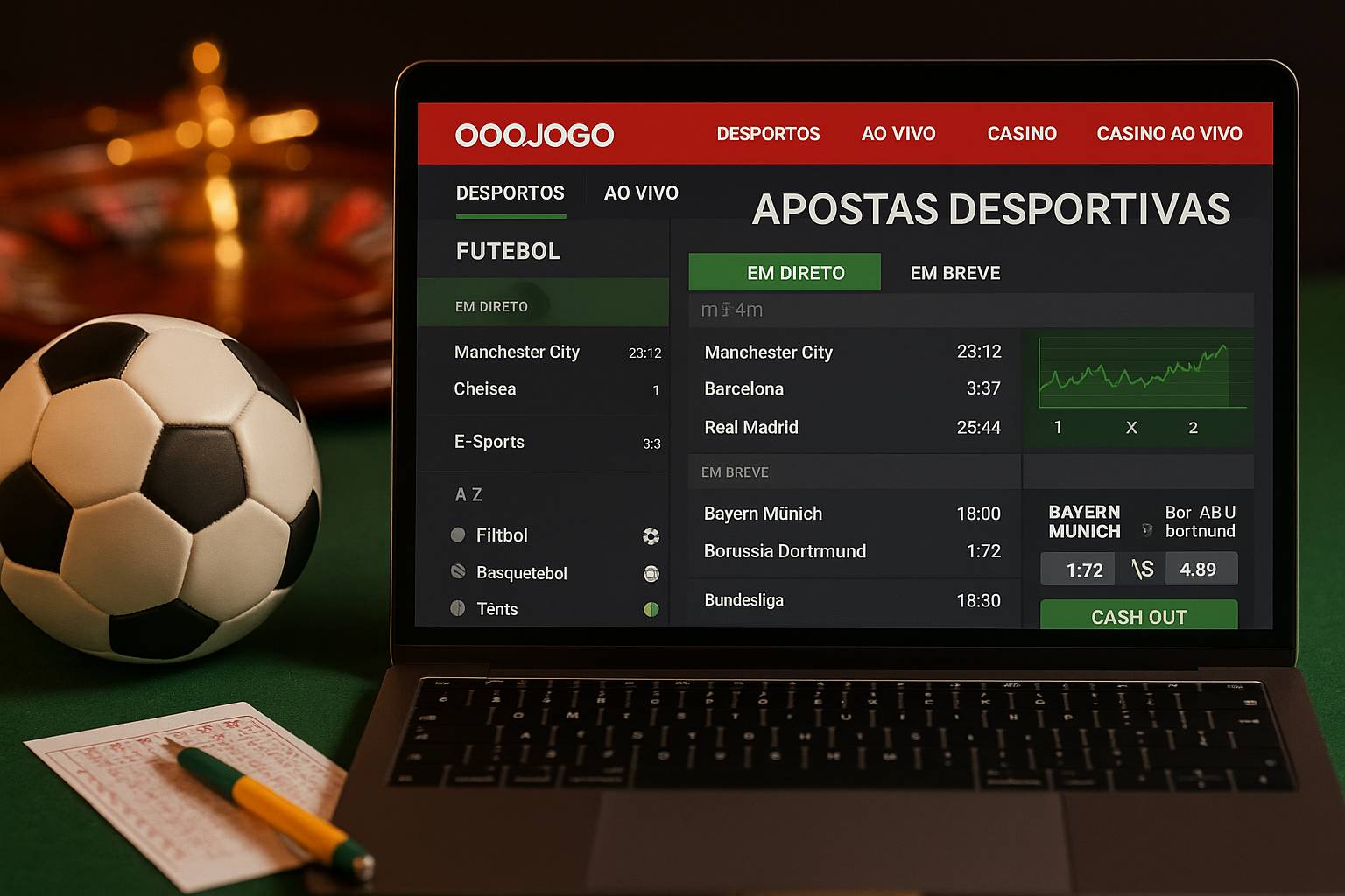 Apostas esportivas no cassino online OOOJOGO